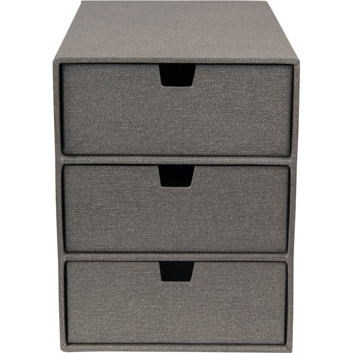 3-lådsbyrå Ingrid canvas grå - 3