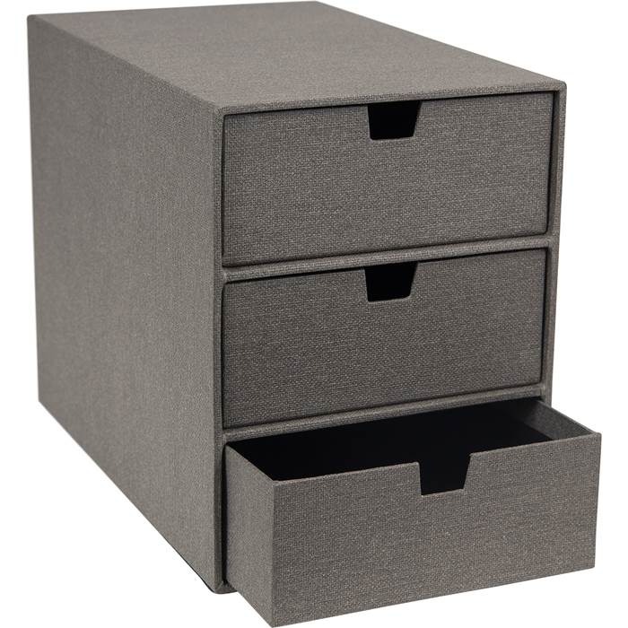 3-lådsbyrå Ingrid canvas grå - 2