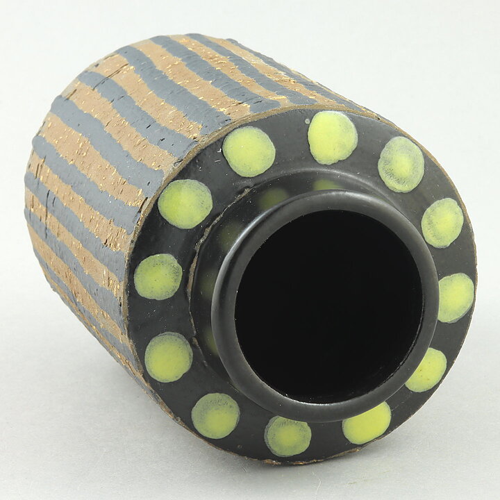 Mari Simmulson (Ringo 1965) Black/Brown Cylinder Vase 14 cm