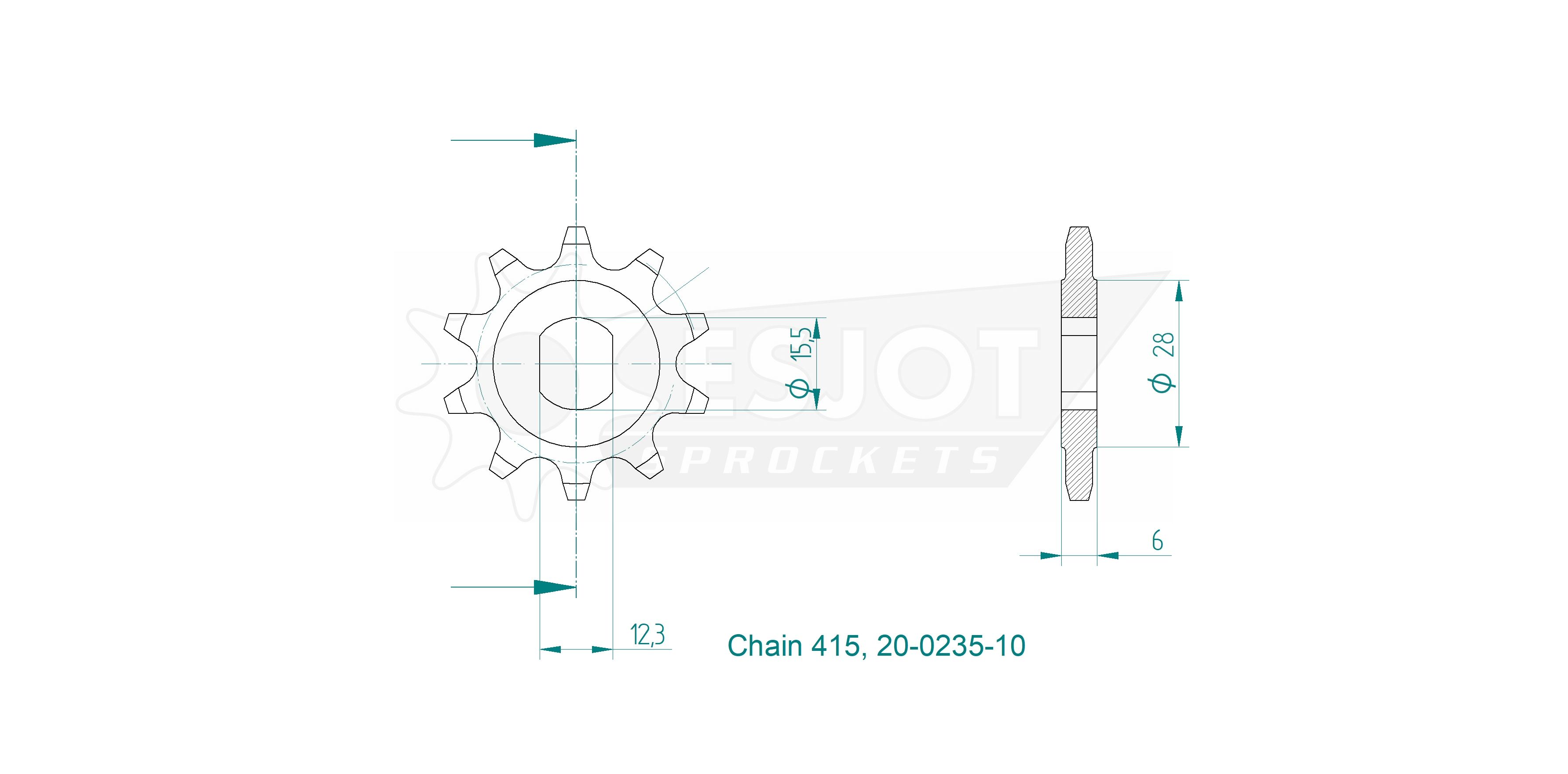 Kettenrad Sachs 10 T, 3/4 vxl und 505.  Esjot, hergestellt in Deutschland - 2
