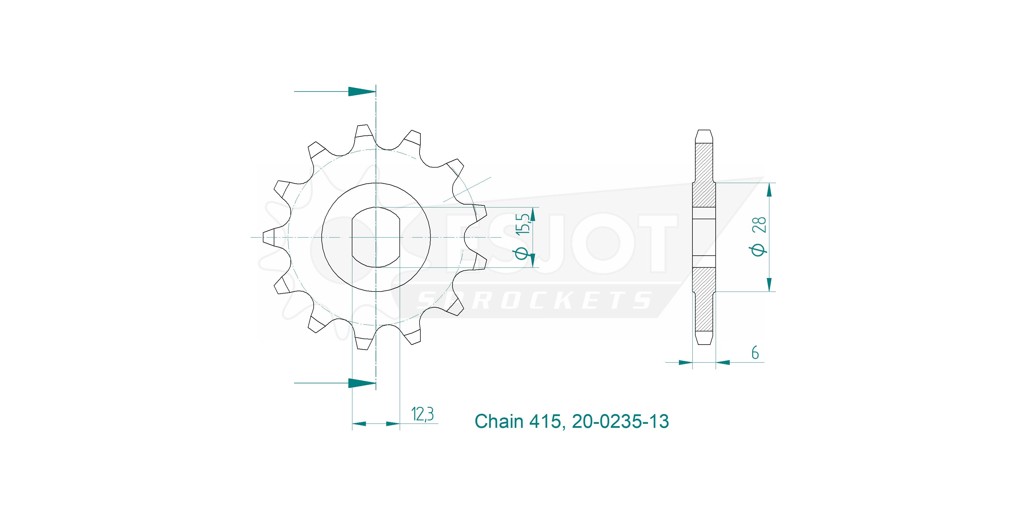 Ketjuratas Sachs 13 T, 3/4 vxl ja 505.  Esjot, valmistettu Saksassa - 2