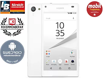 Sony Xperia Z5 Compact 32GB E5823 - 1 År Garanti Begagnad i Nyskick - Vit