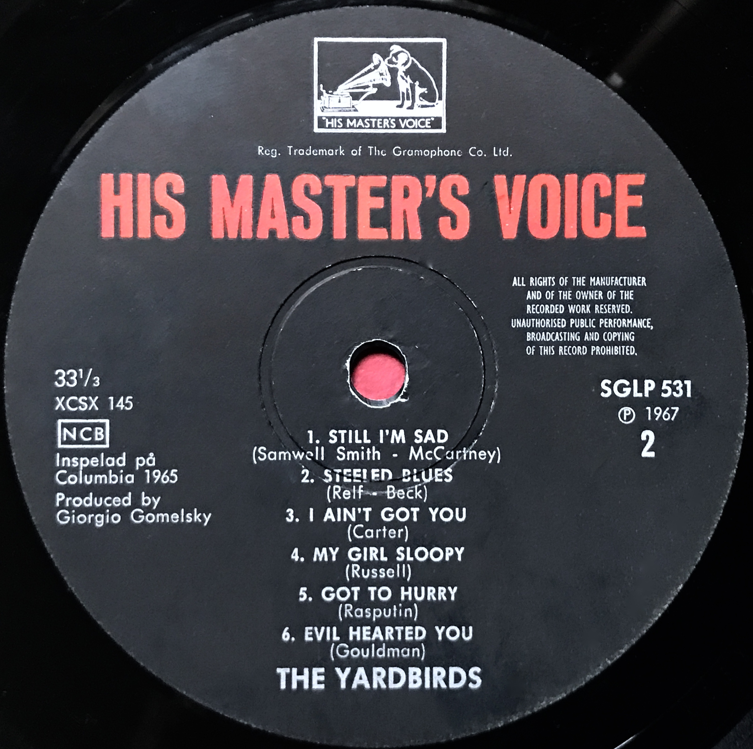YARDBIRDS -"same"  Swe-orig "Street cover" LP 1967 - 4