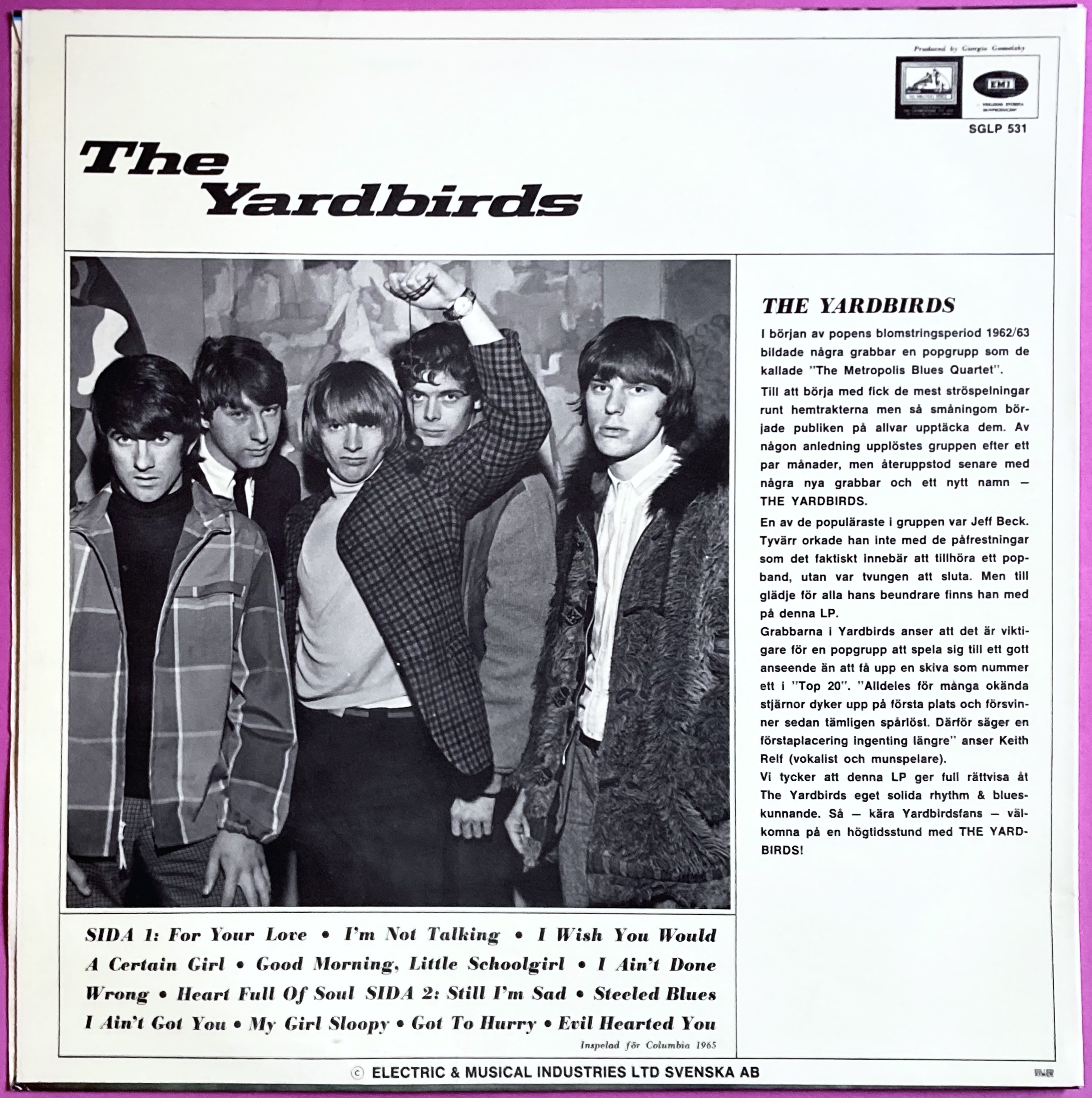 YARDBIRDS -"same"  Swe-orig "Street cover" LP 1967 - 2