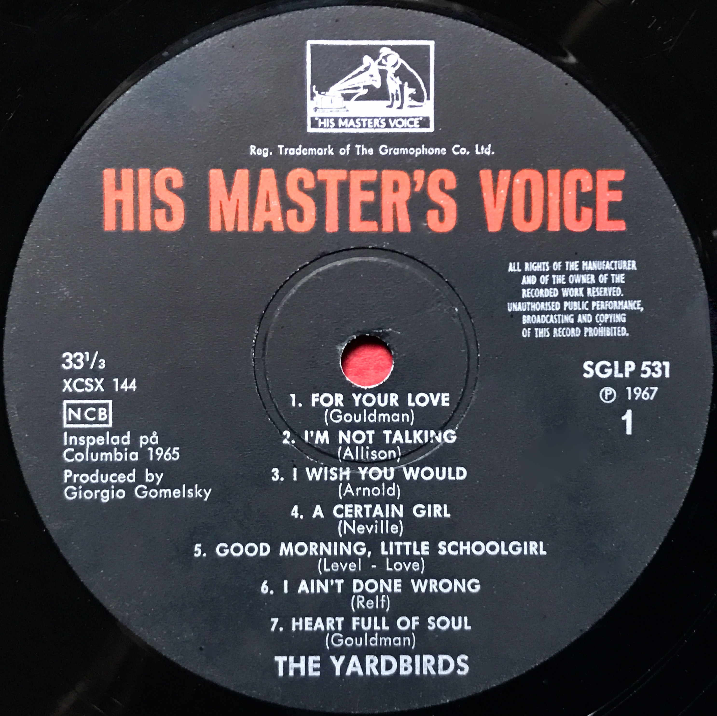 YARDBIRDS -"same"  Swe-orig "Street cover" LP 1967 - 3