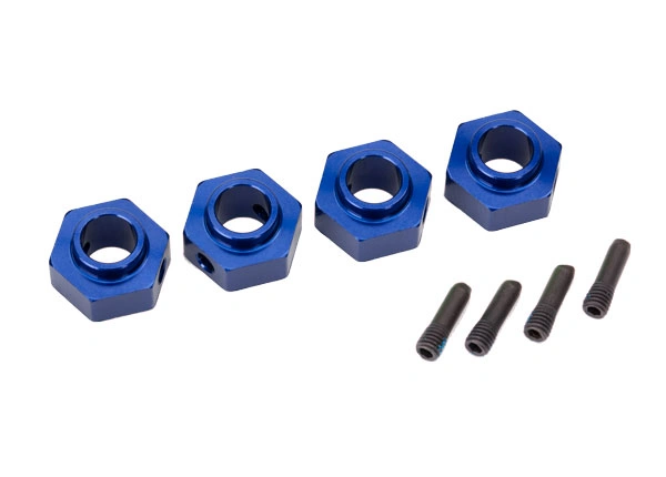 Wheel Hubs 12mm Hex Alu Blue (4) TRX-4