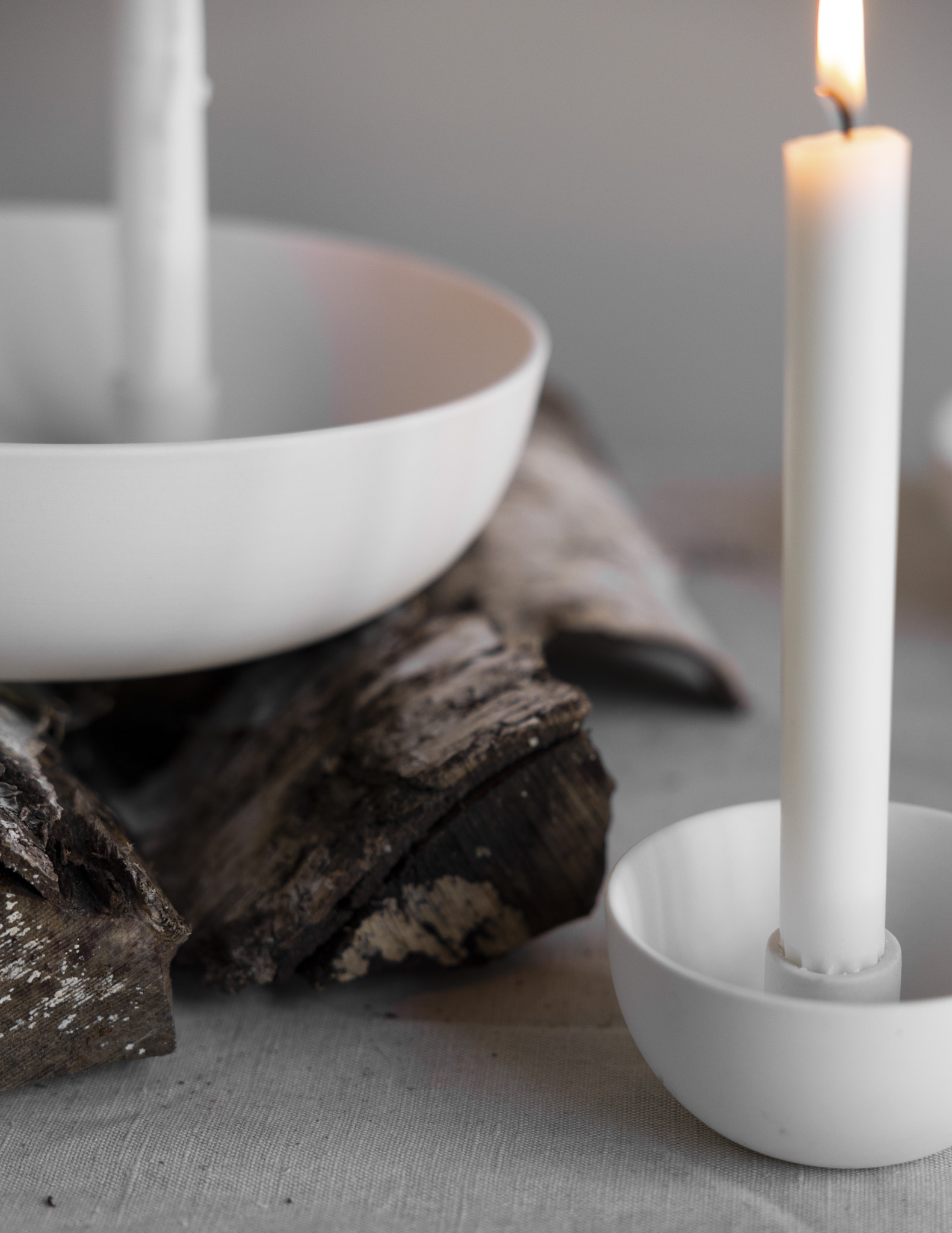 Lidatorp Small White Candlestick - 23