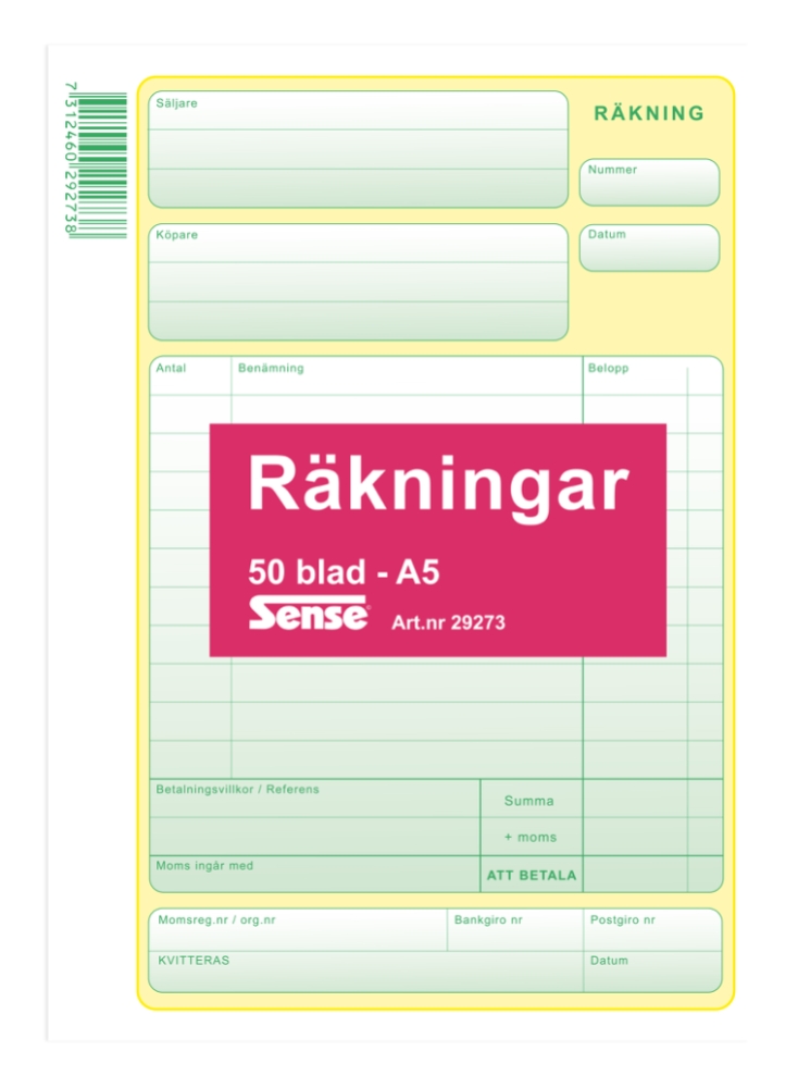 Räkningsblock A5