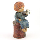 リサラーソン Blomsterflicka　Skulpturer シリーズ 花を持つ少女 1977年  22cm (1)