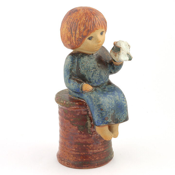 リサラーソン Blomsterflicka　Skulpturer シリーズ 花を持つ少女 1977年  22cm (1)
