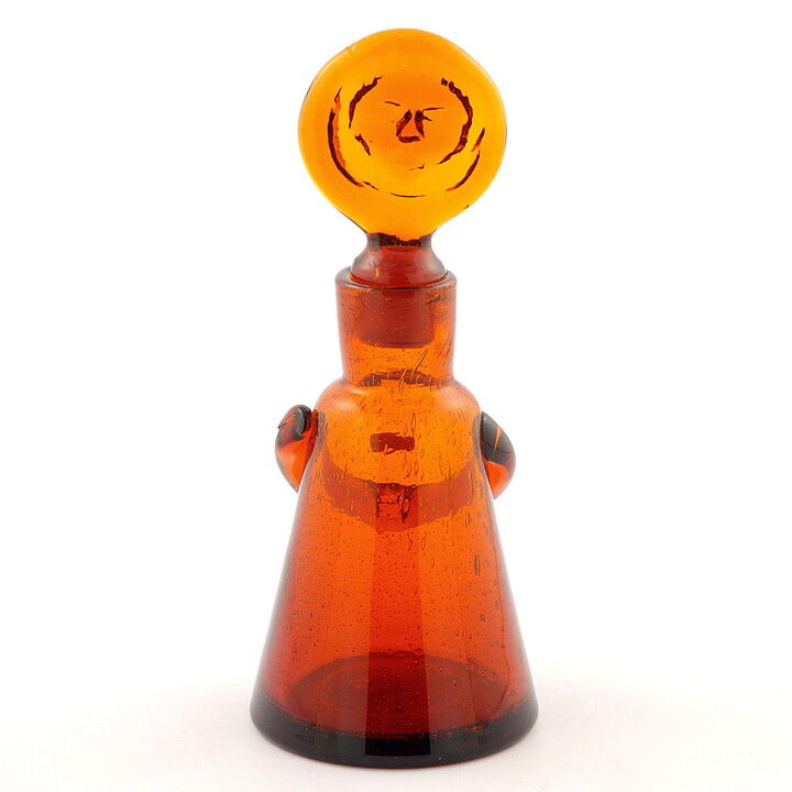 エリック・ホグラン  Peopleシリーズ  アンバー  ガラスの彫刻  デカンタ  (21cm)  1957年