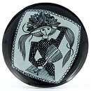 シルヴィア・レウショヴィウス  女性がモチーフの陶板   Wall Plaque  (15cm)  1950年代 (1)