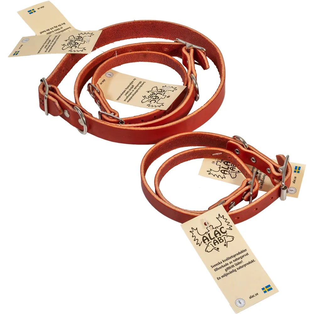Alac läderhalsband rödbrun