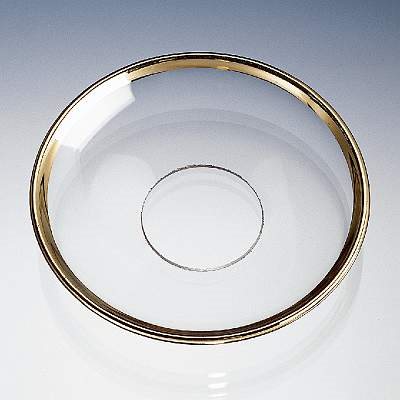Ljusmanschett i glas med guldkant