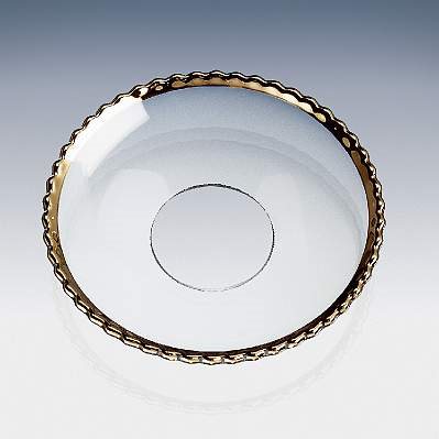 Ljusmanschett i glas - pärlkant i guld