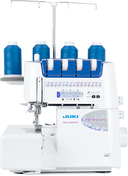 JUKI MO-2000qvp.  Automatisk luftpåträdning,  automatisk nålpåträdare, ljudreducering & LCD-skärm!
