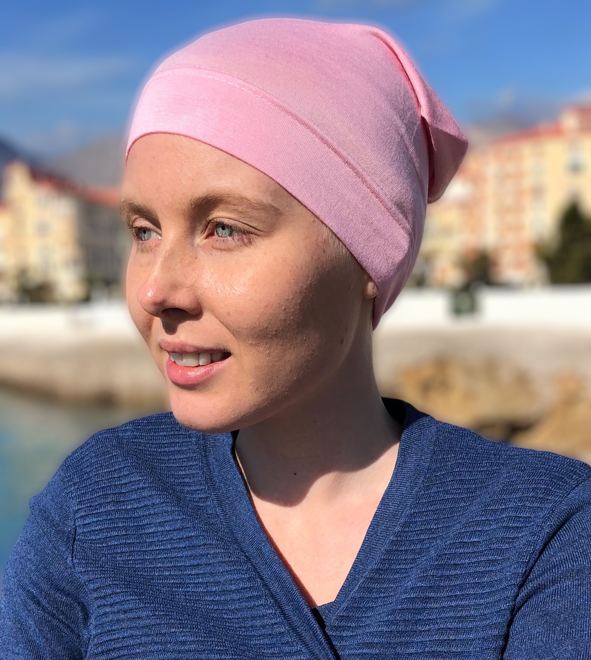 Lina rosa, tunn mössa