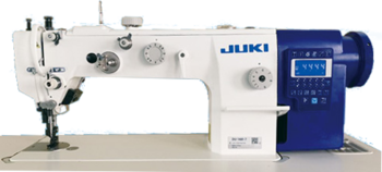 Juki DU-1481-7n  1-nål under och övermatad raksöm, automatisk trådklipp. Komplett med bord, ställ och 220v motor.
