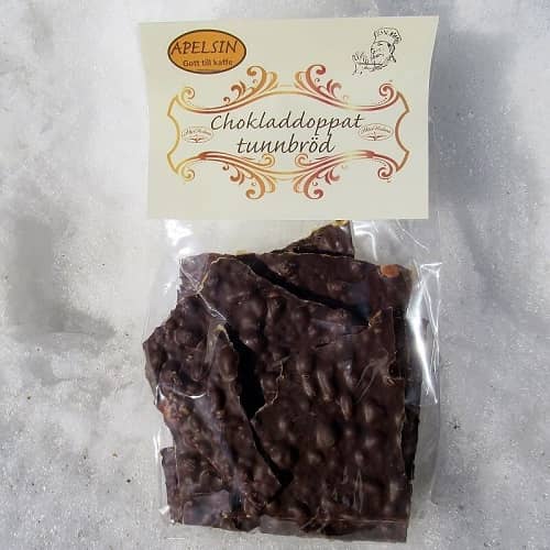 Chokladdoppat tunnbröd, apelsin, 150g