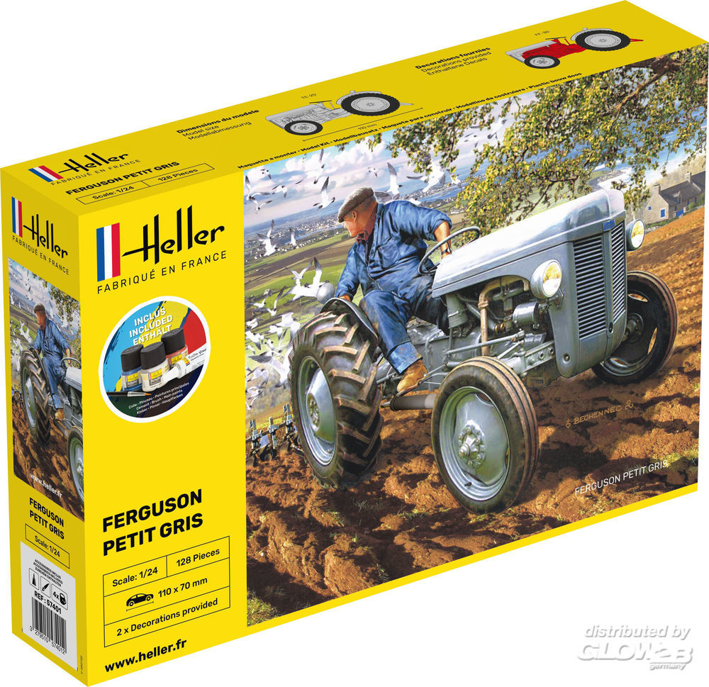Tractor Ferguson 'Grålle'  incl. brush /paint/cement, 1/24