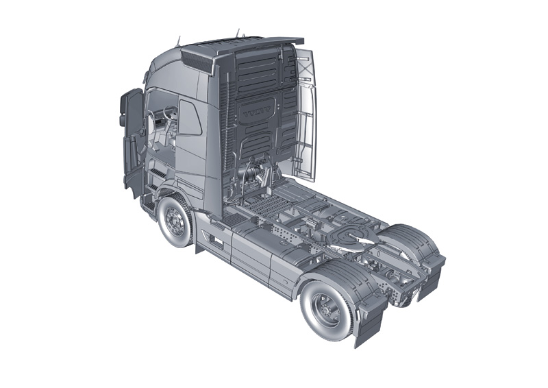 Volvo FH16 Globetrotter XL -2014 inkl. interiör & motor 1/24 - 5
