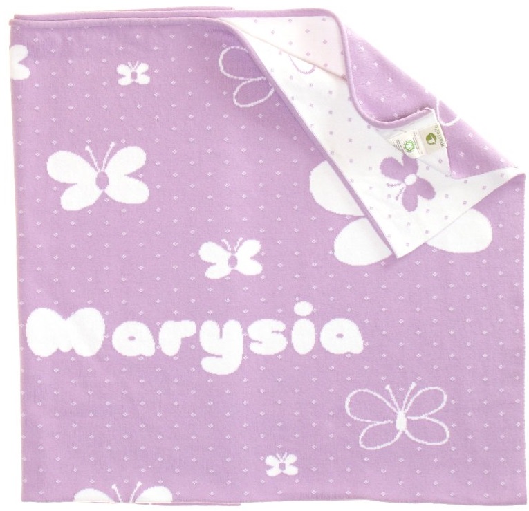 Manta de bebé con mariposas y nombre. - 10