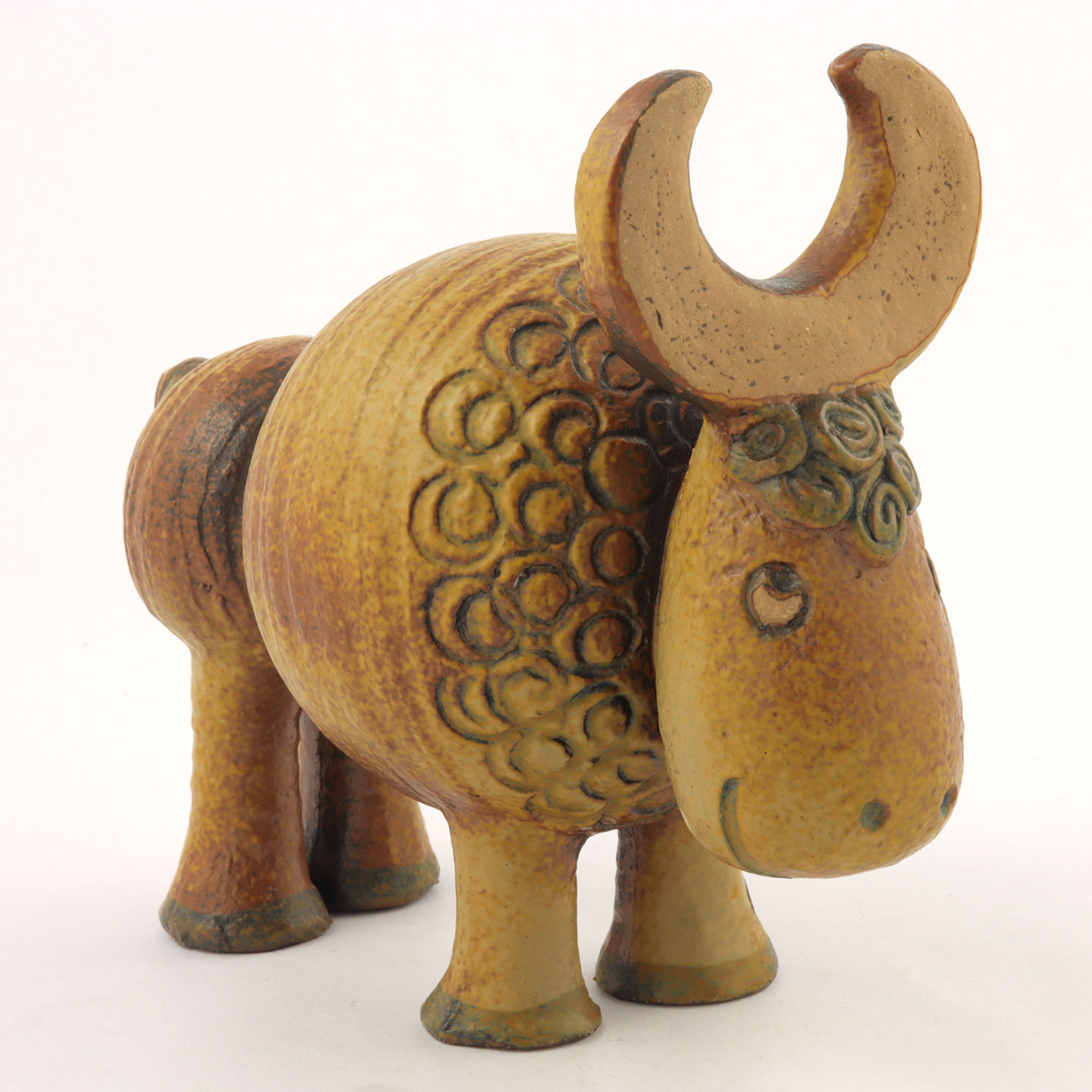 リサラーソン バッファロー ジュラシリーズ 置物　北欧　ヴィンテージ　陶器 リサラーソン バッファロー ジュラシリーズ 置物 北欧 ヴィンテージ