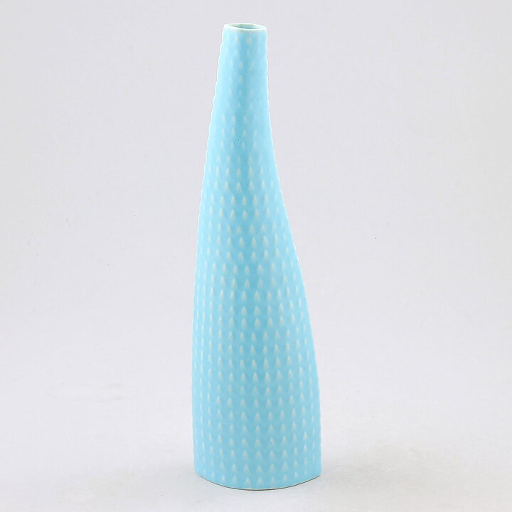 Stig Lindberg (Reptil 1953) Light Blue Slender Vase  with Scale Relief 23 cm
