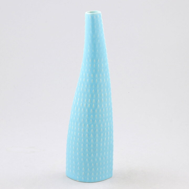 Stig Lindberg (Reptil 1953) Light Blue Slender Vase  with Scale Relief 23 cm