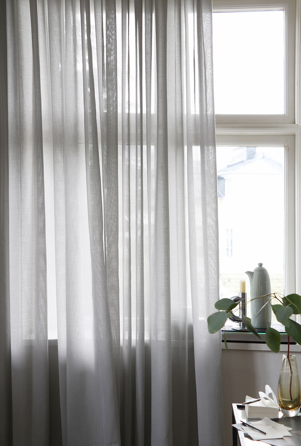 Gardin Lyx Hotellvoile dubbel bredd Grå Höjd 250 cm