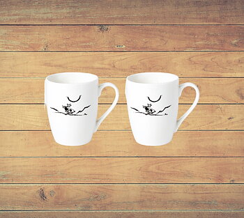 White mug (2-pack) - Moonlight Reindeer - Nikolaus