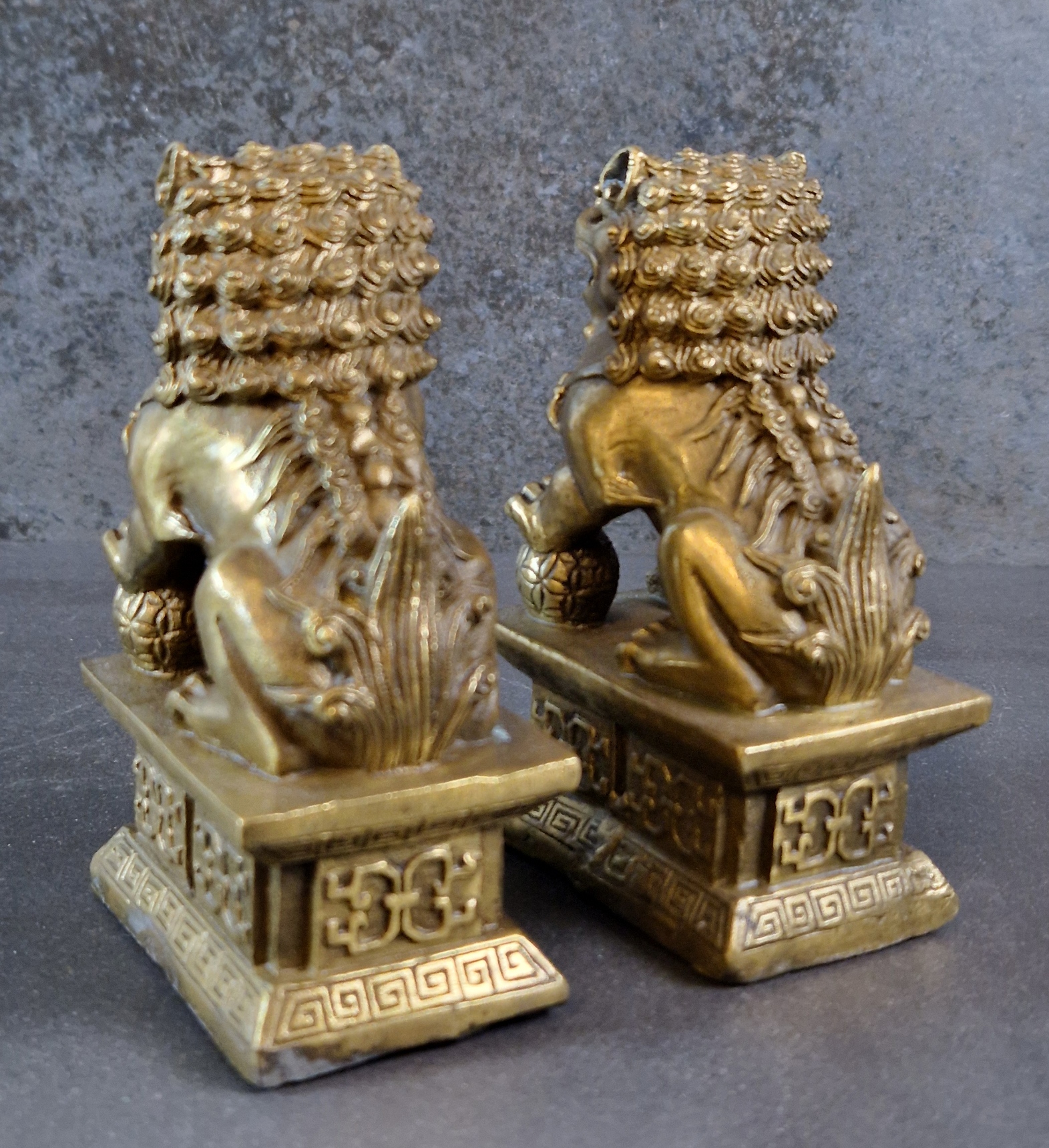Fu Hund (Pekin Lejonen) Skulptur i  Brons - Par - 2