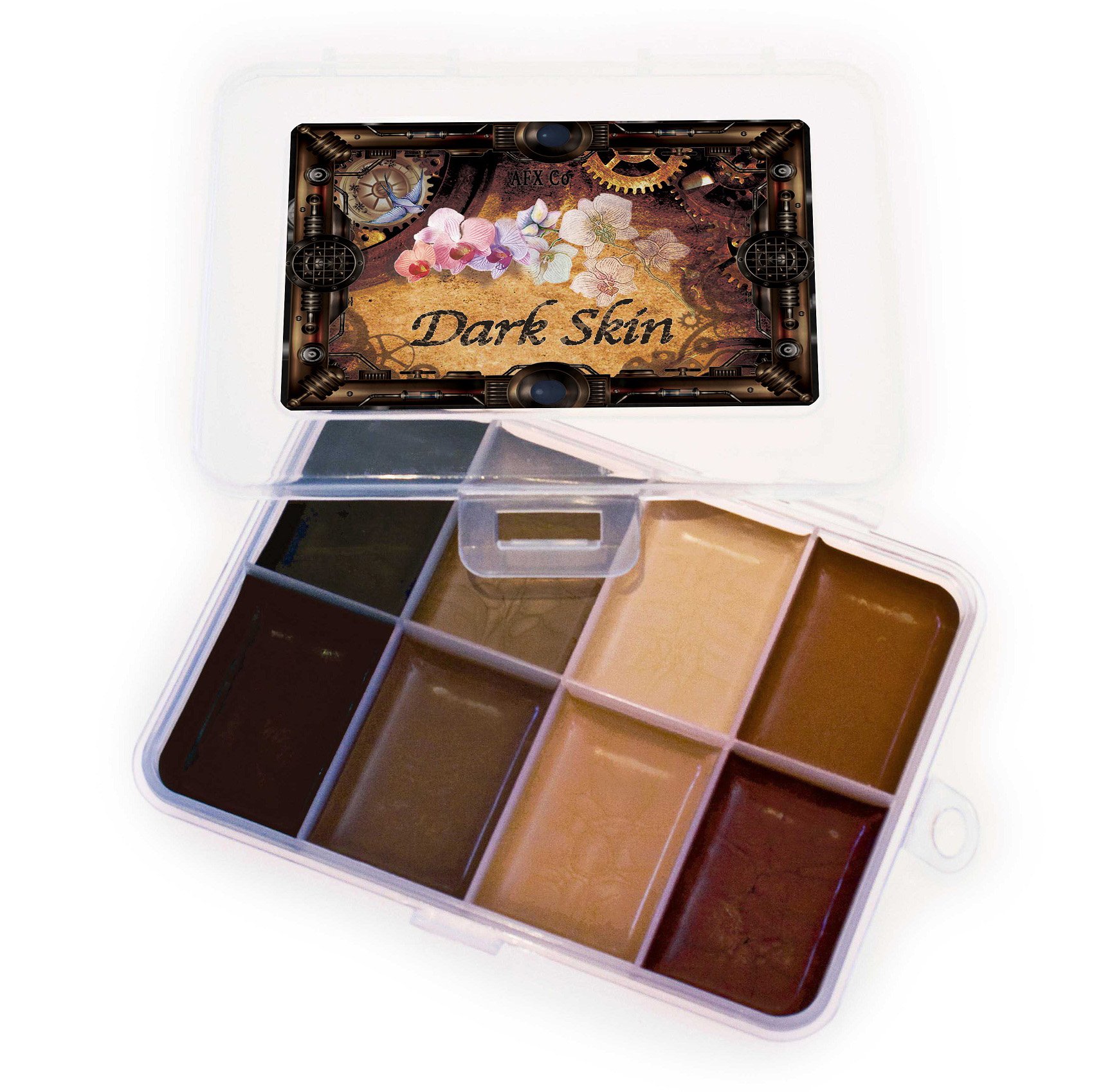 AFX / Bluebird FX Makeup Palett - Dark Skin - 8 färger