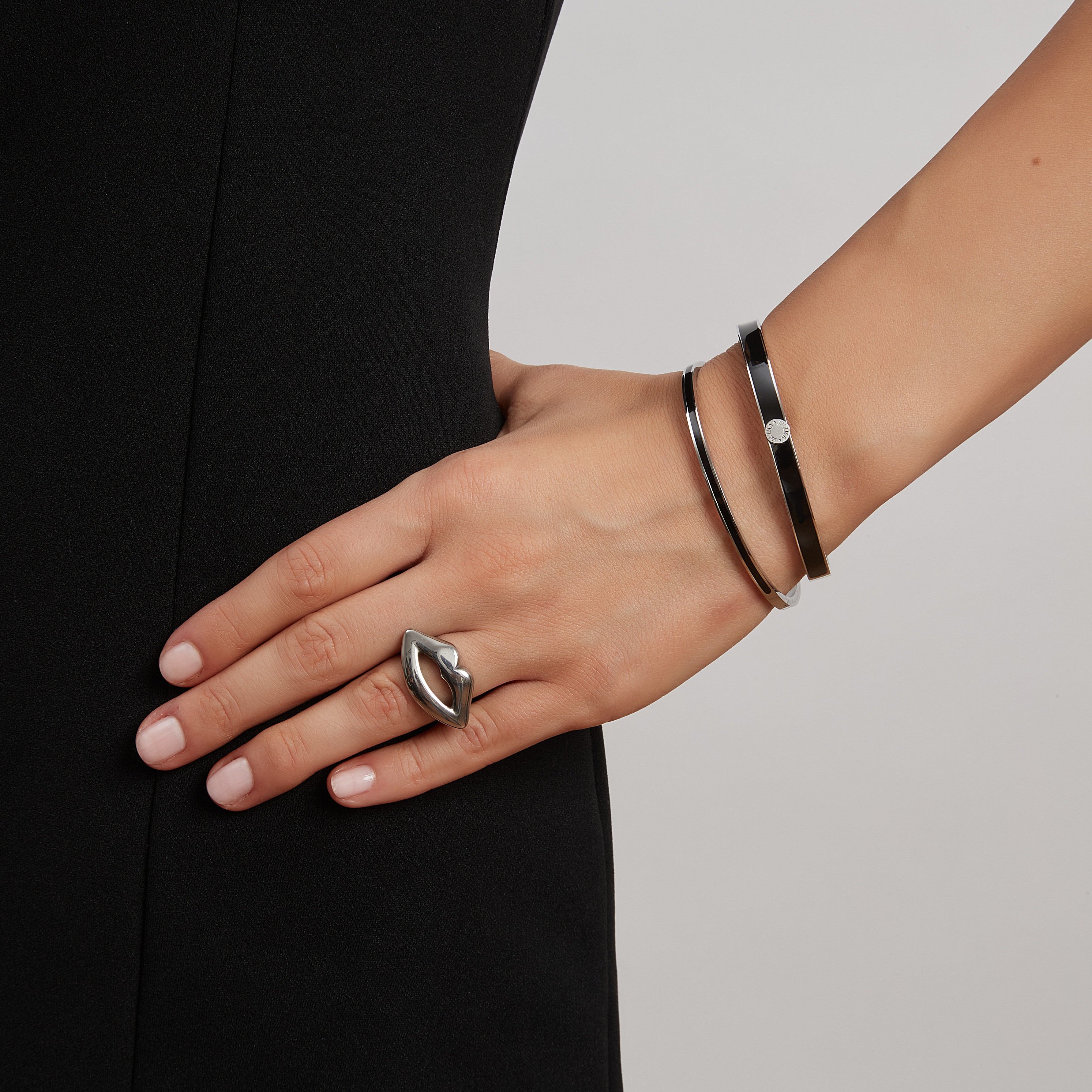 Palermo bangle black silver - 3