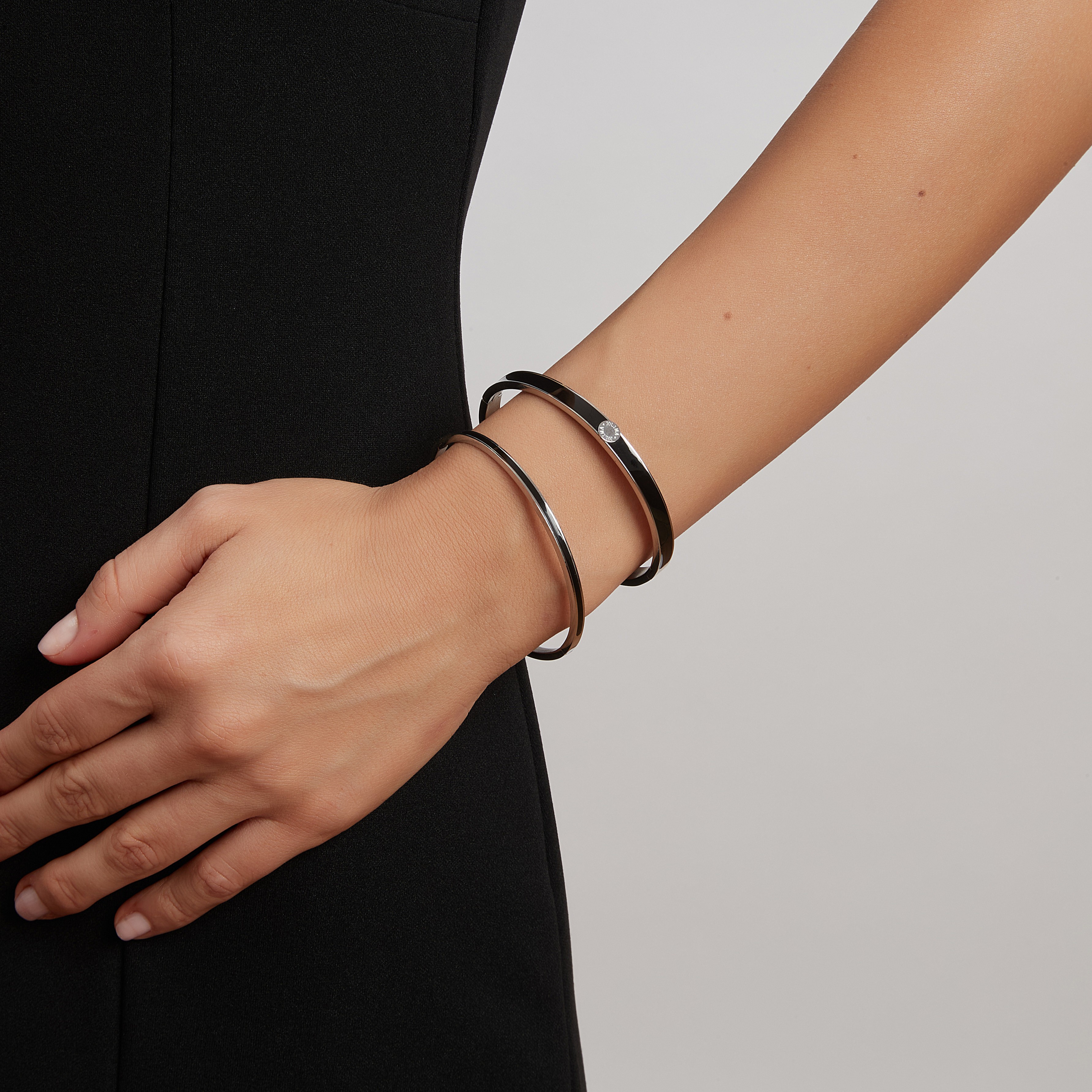Palermo bangle black silver - 2