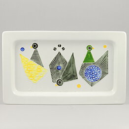 シルヴィア・レウショヴィウス  3羽の鳥の陶板  (30 cm)  1950年代