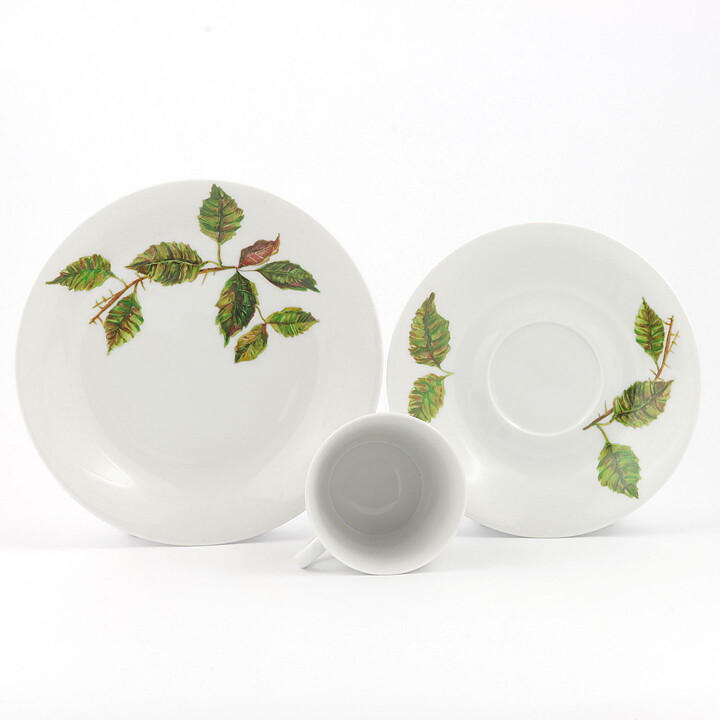 Anneli Qveflander (Ruusu 1957) Breakfast Set with Rose Decor