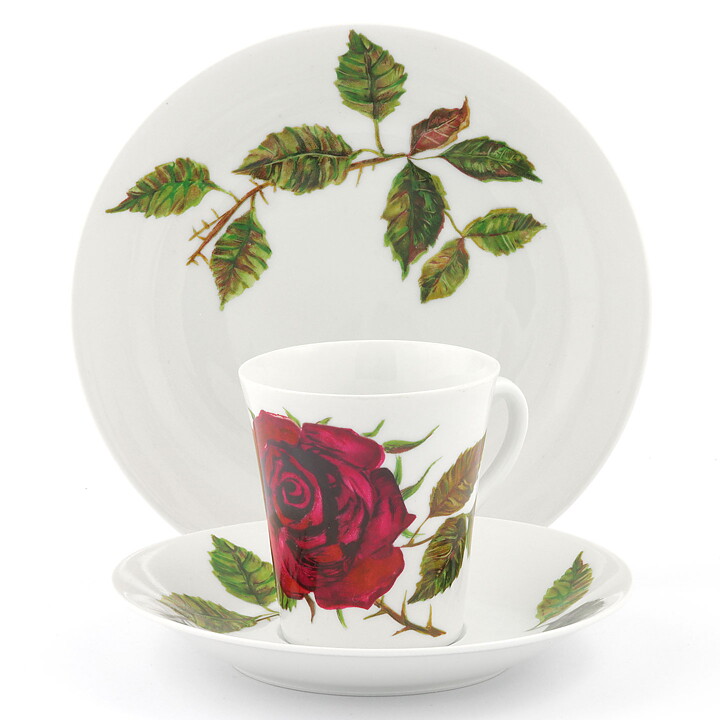 Anneli Qveflander (Ruusu 1957) Breakfast Set with Rose Decor
