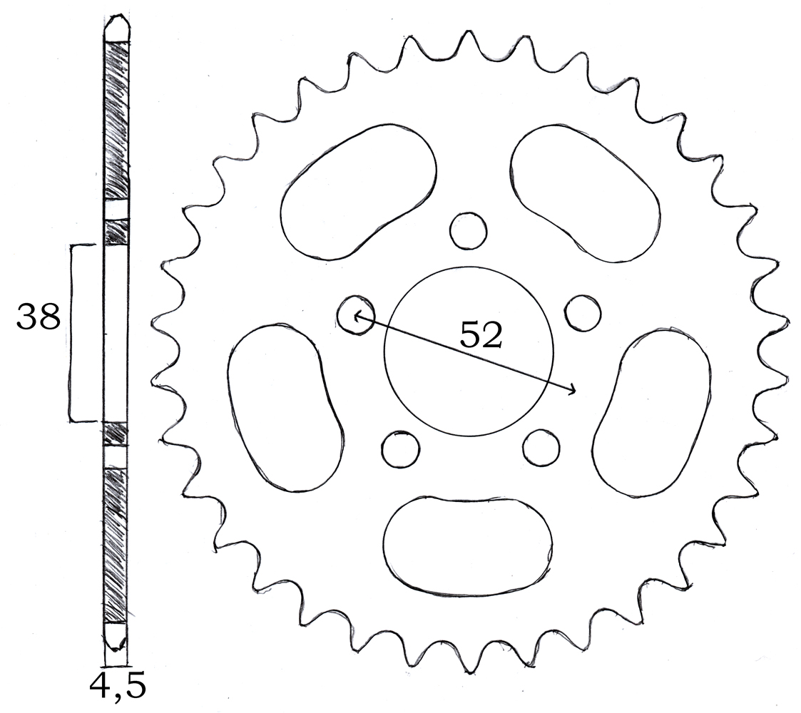 Kettenrad Leleu 100 mm 24 Zähne, Für diejenigen, die ein wirklich schnelles Moped wollen - 2