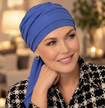 Carolina blå, turban sjal i bambu