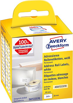 Etikett Avery 89x28mm 2x130/fp
