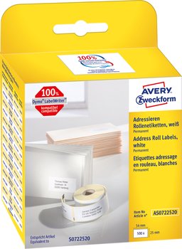 Etikett Avery 25x54 500/fp