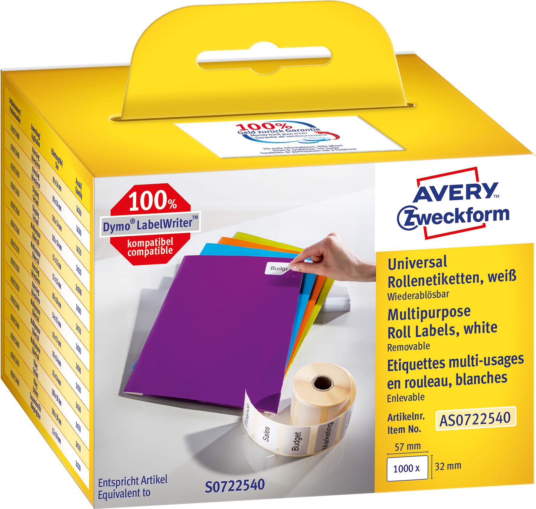 Etikett Avery 57x32 1000/fp