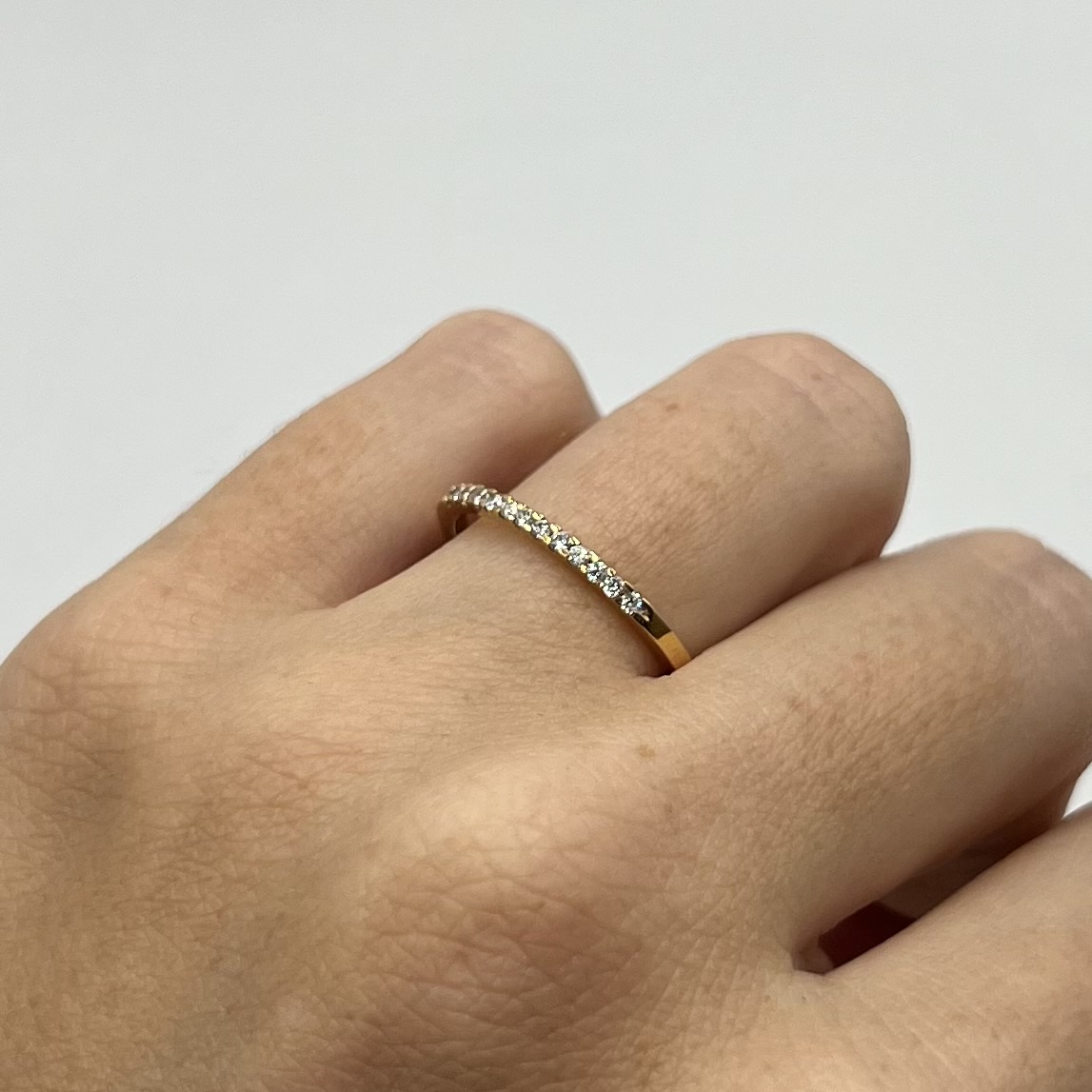 Ring Ellinor handgjord diamanter guld 18 karat 