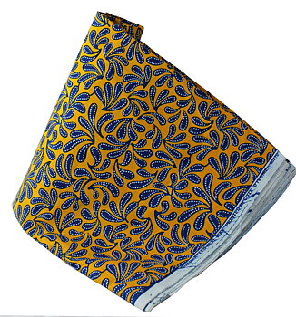 Afrikanskt tyg Blue on yellow