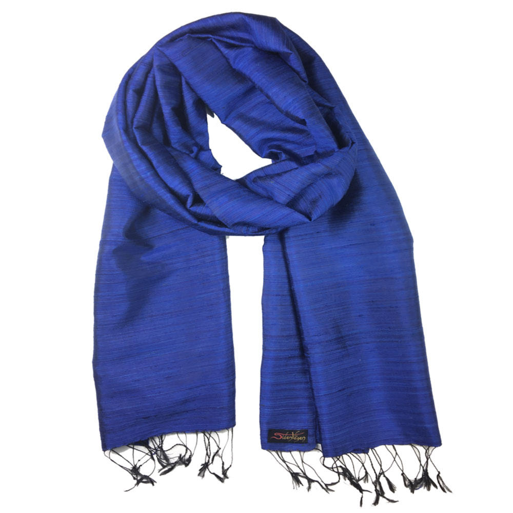 Magda Electric Blue Sidensjal  - 4