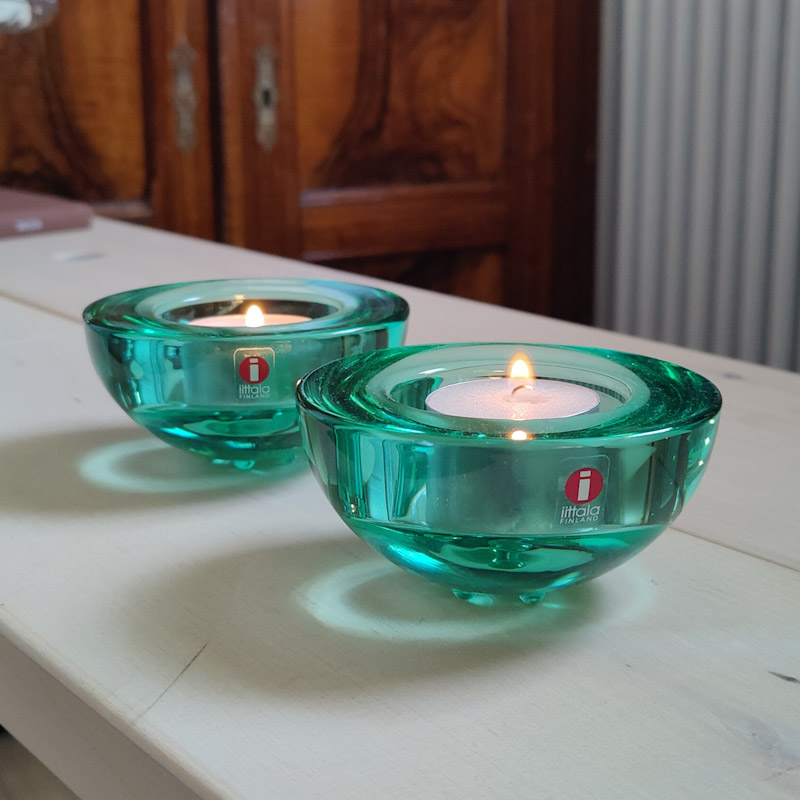 Ballo ljuslykta vattengrön från Iittala  - 2
