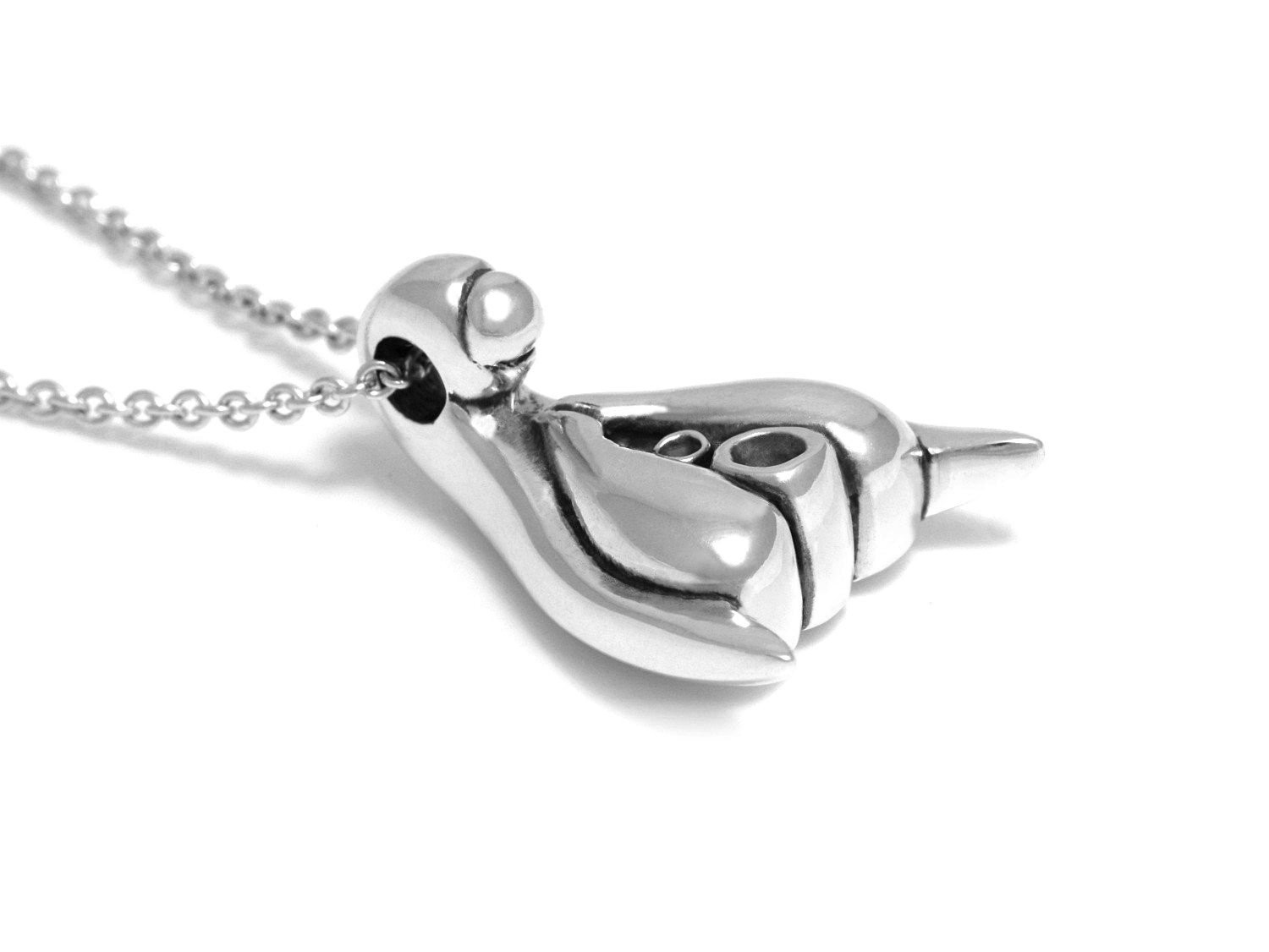 Klitoris Halsband, Erotik Smycke i Silver - 2