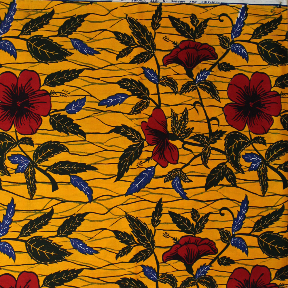 Afrikanskt tyg gul hibiskus - 2