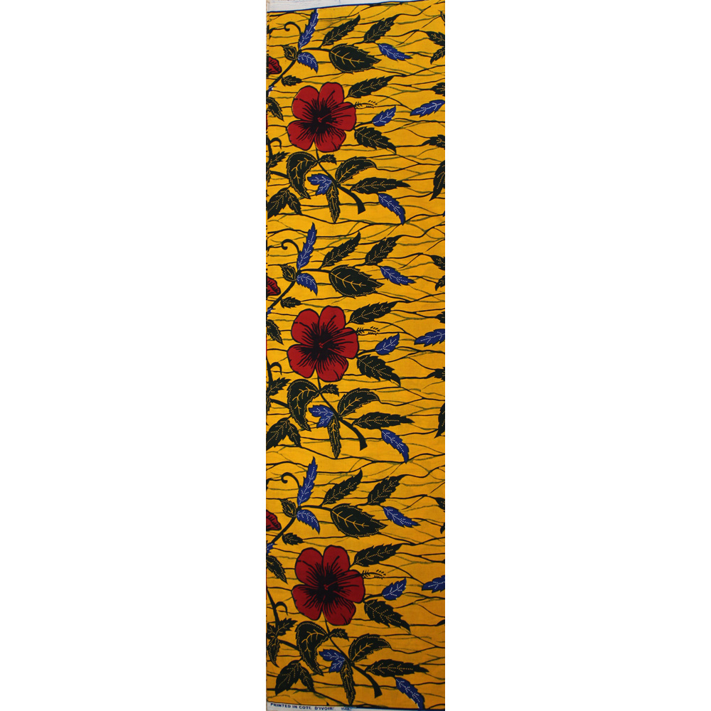 Afrikanskt tyg gul hibiskus - 3